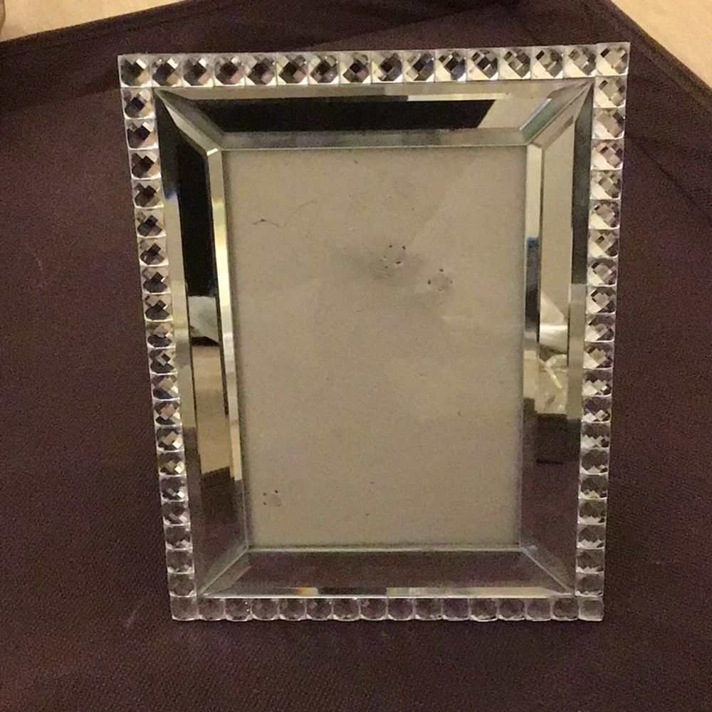 Glass and crystal picture table topFrame